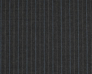 Multi Stripe Charcoal with Blue and Grey, Super 170, Wool