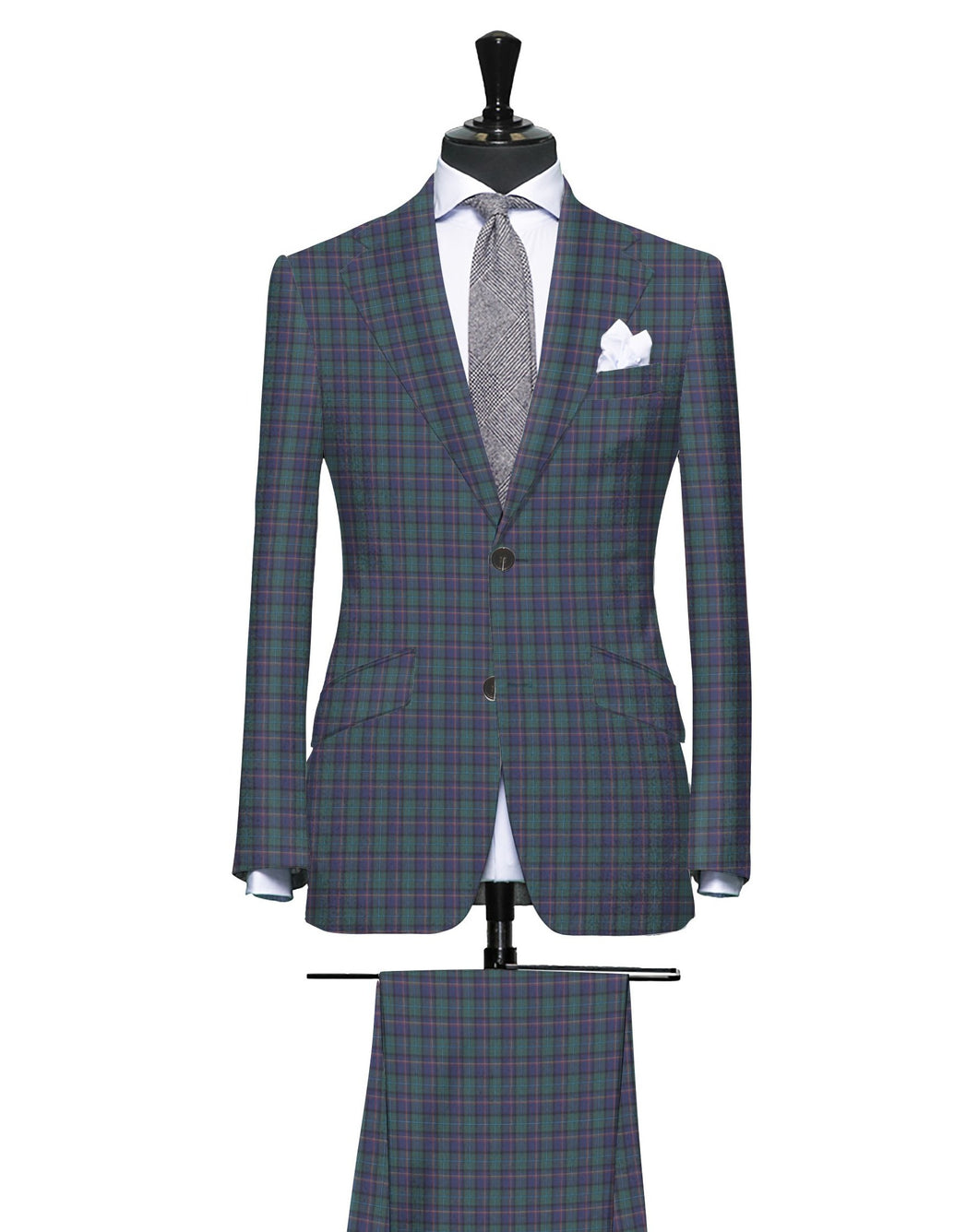 The Gentleman's Green and Blue Tartan with Red and Light Blue Accents