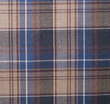 Load image into Gallery viewer, Bold Shades of Brown and Blue Plaid pattern, Super 150, Wool
