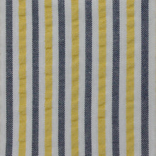 Load image into Gallery viewer, Grey and Yellow Multi Stripe Seersucker
