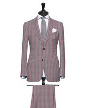 Load image into Gallery viewer, Pink and Grey Multi Stripe Seersucker

