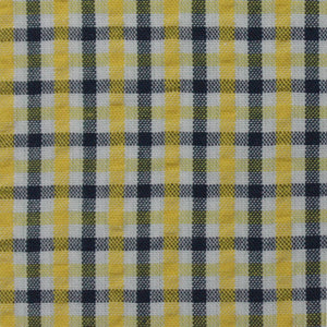 Yellow and Grey Multi Check Pattern Seersucker