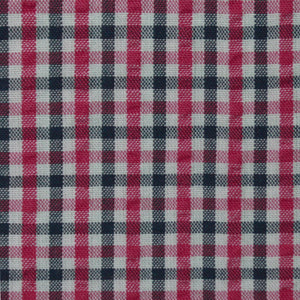 Red / Pink with Contrast Check Pattern Seersucker