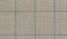 Load image into Gallery viewer, Light Sandstone with Ocean Blue Windowpane, Super 150, Wool
