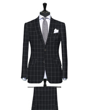 Load image into Gallery viewer, Power Grey with Contrast Windowpane, Super 150, Wool
