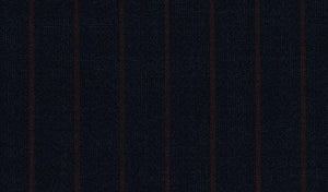 Navy Blue with Mocha Pinstripe, Super 150, Wool