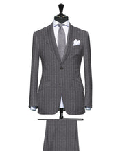 Load image into Gallery viewer, Light Grey Worsted Pinstripe, Super 160, Wool
