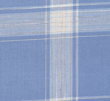 Load image into Gallery viewer, Light Blue with Subtle Tan and Cream Large Plaid Pattern, Supper 140, Wool
