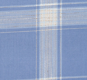 Light Blue with Subtle Tan and Cream Large Plaid Pattern, Supper 140, Wool
