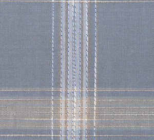 Grey with Tan and Light Blue Large Plaid Pattern, Super 140, Wool