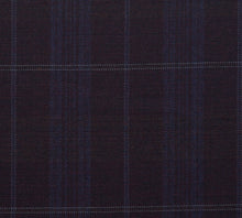 Load image into Gallery viewer, Burgundy with Blue Plaid Pattern, Super 150, Wool
