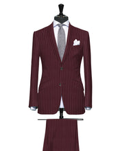 Load image into Gallery viewer, Oxblood Pinstripe, Super 150, Wool
