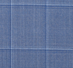 Light Blue Tone on Tone Subtle Windowpane, Super 160, Wool